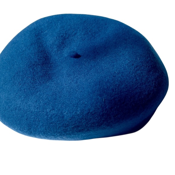 Peacock Blue Wool Beret - Picture 2 of 2